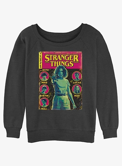 Stranger Things Comic Cover Womens Slouchy Sweatshirt