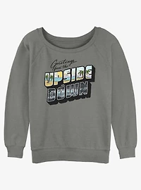 Stranger Things Upside Down Postcard Womens Slouchy Sweatshirt