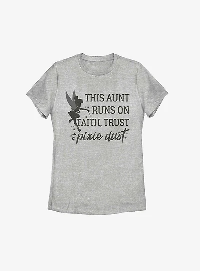 Disney Tinker Bell This Aunt Runs On Faith Trust and Pixie Dust Womens T-Shirt
