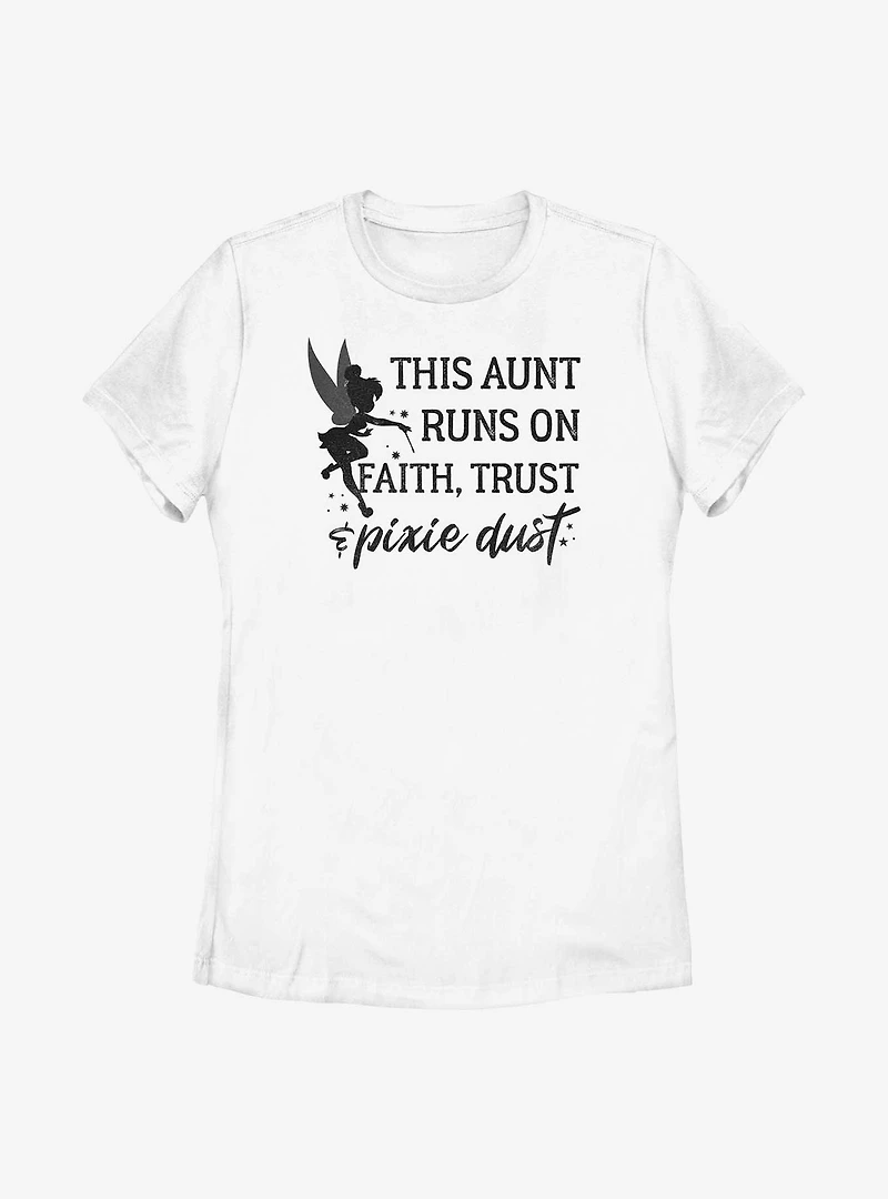 Disney Tinker Bell This Aunt Runs On Faith Trust and Pixie Dust Womens T-Shirt