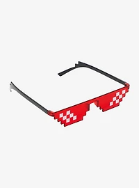 Red Pixel Frame Sunglasses