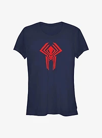 Marvel Spider-Man: Across The Spider-Verse Miguel O'Hara 2099 Logo Girls T-Shirt