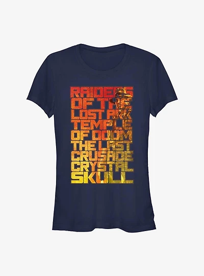 Indiana Jones Movie Titles Girls T-Shirt