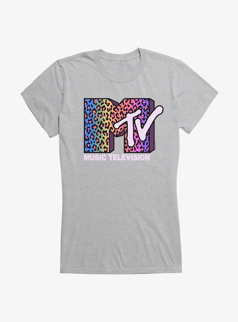 MTV Rainbow Cheetah Logo Girls T-Shirt