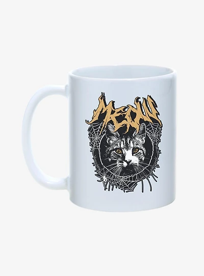 Meow Cat Spiderweb Mug 11oz
