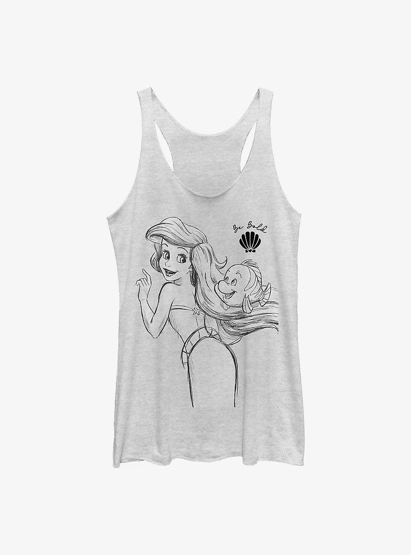 Disney The Little Mermaid Ariel And Flounder Sketch Womens Tank Top