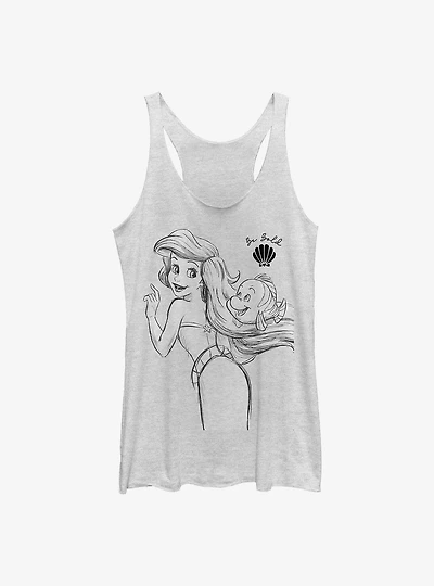 Disney The Little Mermaid Ariel And Flounder Sketch Womens Tank Top
