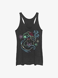 Disney The Little Mermaid Ariel Color Line Art Womens Tank Top