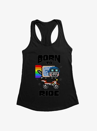 Nyan Cat Born To Ride Girls Tank