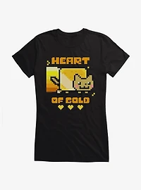 Nyan Cat Heart Of Gold Girls T-Shirt