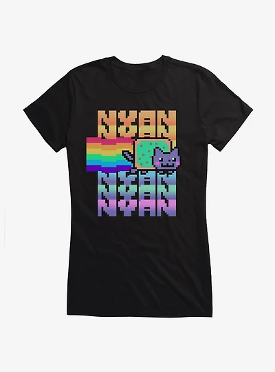 Nyan Cat Pastel Rainbow Girls T-Shirt