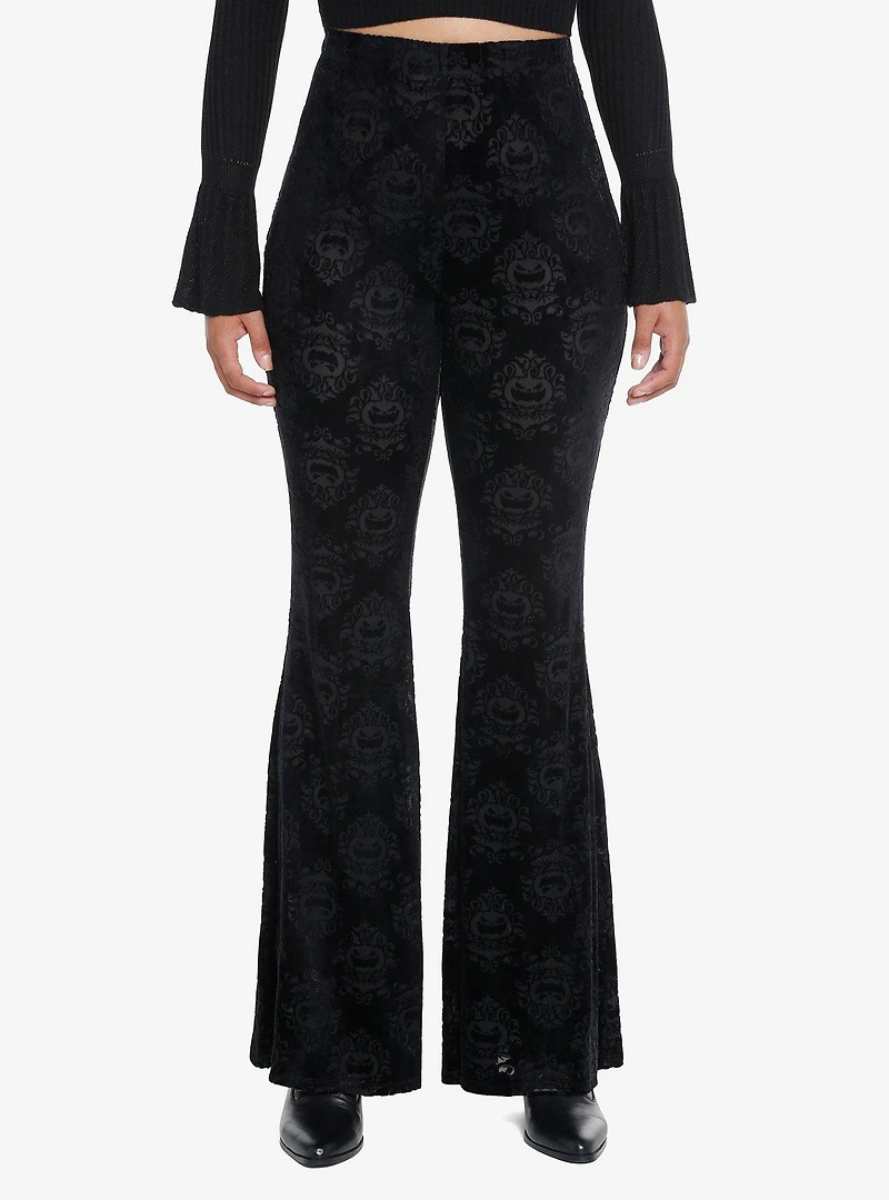 Translucent Damask Velvet Flare Leggings