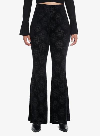 Translucent Damask Velvet Flare Leggings