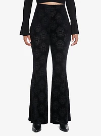 Translucent Damask Velvet Flare Leggings