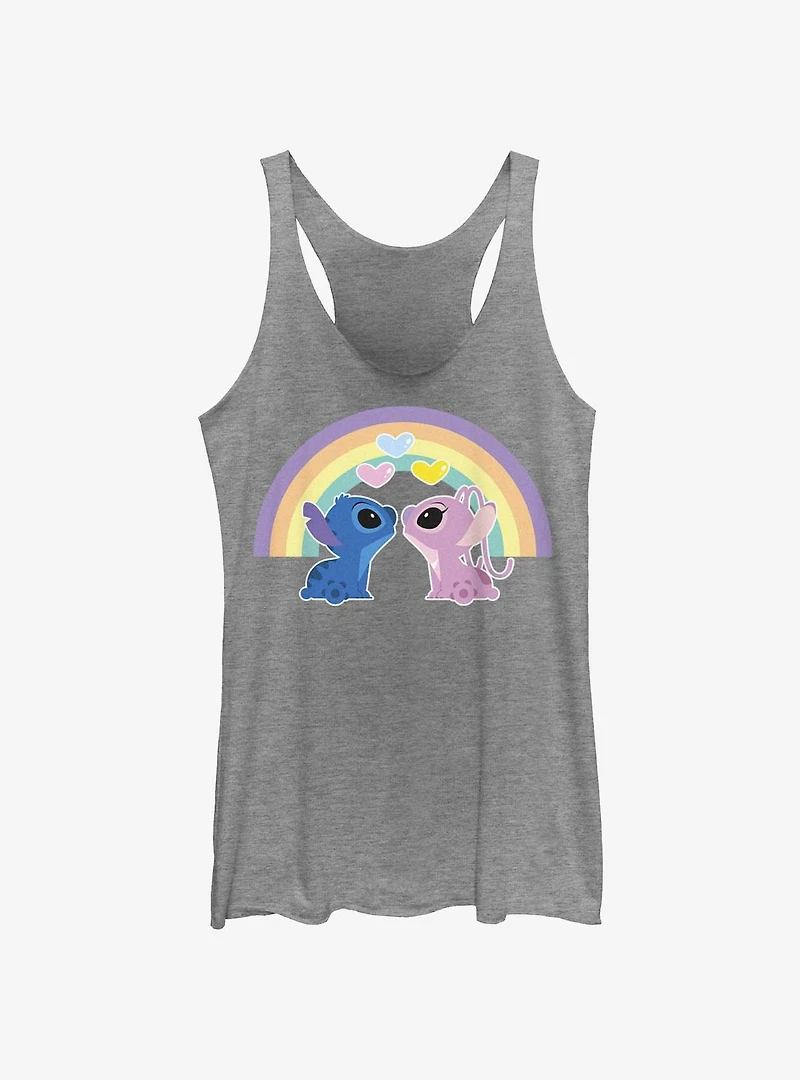Disney Lilo & Stitch Angel Love Under The Rainbow Girls Tank
