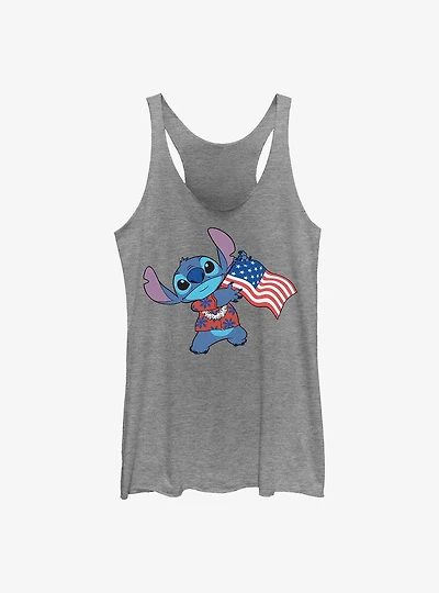 Disney Lilo & Stitch Tropic American Flag Girls Tank
