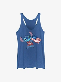 Disney Lilo & Stitch Tropic Stitch American Flag Girls Tank