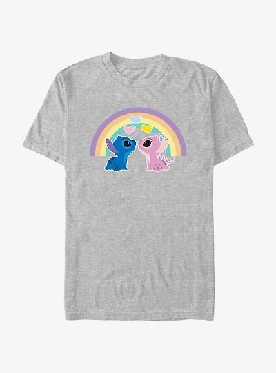 Disney Lilo & Stitch Angel Love Under The Rainbow T-Shirt