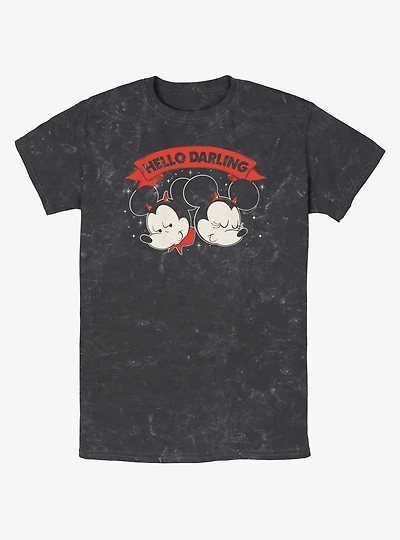 Disney Mickey Mouse & Minnie Hello Darling Mineral Wash T-Shirt