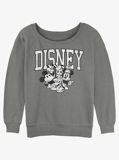 Disney Mickey Mouse Vintage Group Girls Slouchy Sweatshirt