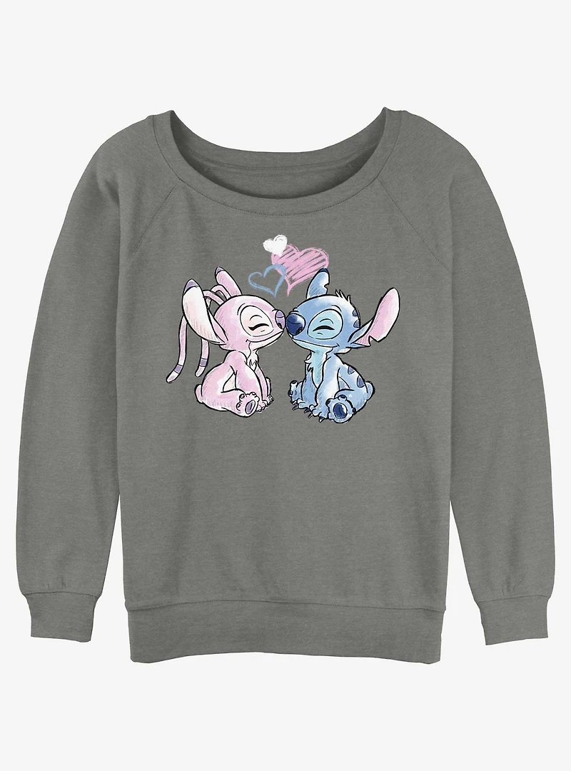 Disney Lilo & Stitch Angel Loves Womens Slouchy Sweatshirt