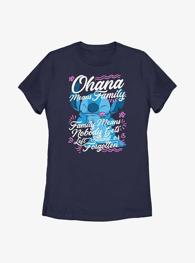 Disney Lilo & Stitch Ohana Means Family Womens T-Shirt