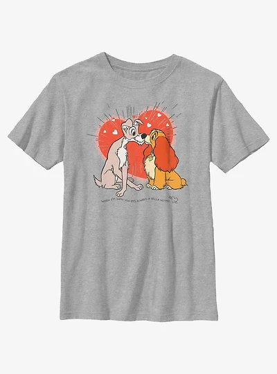 Disney Lady and the Tramp Bella Notte Lovers Youth T-Shirt
