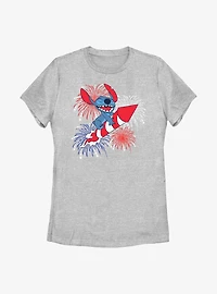 Disney Lilo & Stitch Riding Fireworks Womens T-Shirt