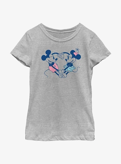 Disney Mickey Mouse Heart Pair Youth Girls T-Shirt