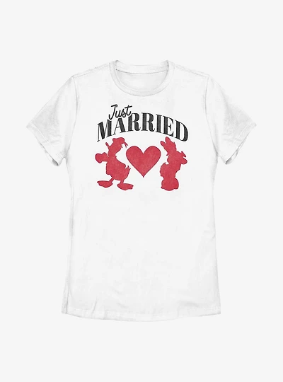 Disney Mickey Mouse Just Married Ducks Womens T-Shirt