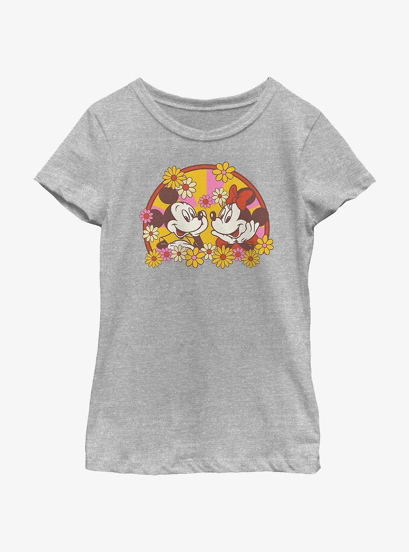 Disney Mickey Mouse & Minnie Spring Bloom Youth Girls T-Shirt