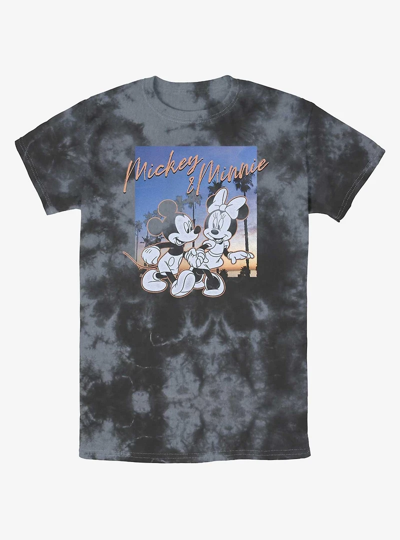 Disney Mickey Mouse Sunset Couple Tie-Dye T-Shirt