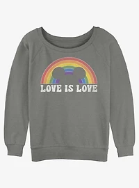 Disney Mickey Mouse Love Is Womens Slouchy Sweatshirt