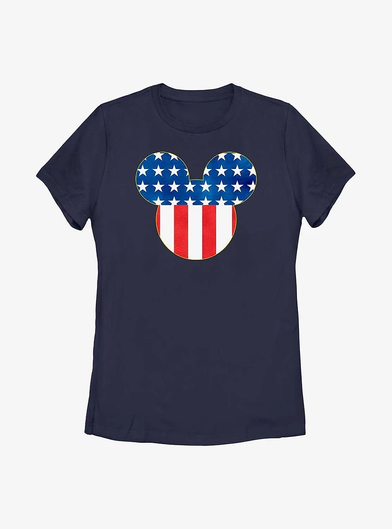 Disney Mickey Mouse Patriotic Ears Womens T-Shirt