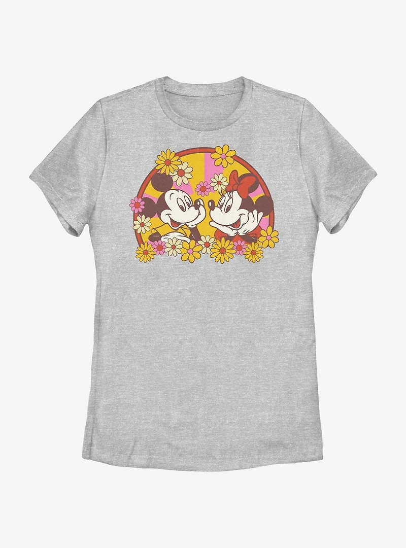 Disney Mickey Mouse & Minnie Spring Bloom Womens T-Shirt