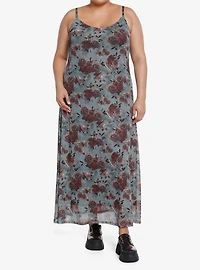 Thorn & Fable Mushroom Floral Midi Dress Plus Size