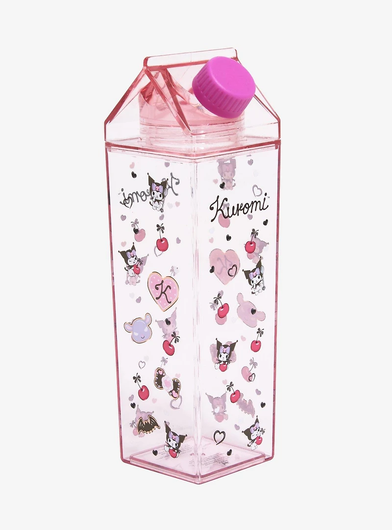 Kuromi Allover Print Milk Carton Water Bottle