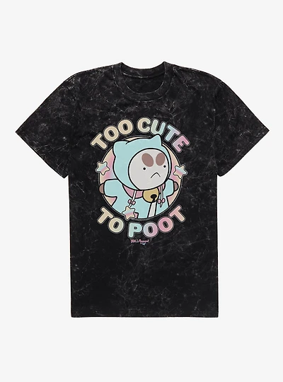 Bee And Puppycat Too Cute To Poot Mineral Wash T-Shirt