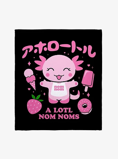 Axalotl A Lotl Nom Noms Throw Blanket