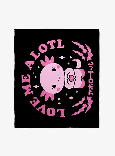 Axolotl Love Me Alotl Throw Blanket