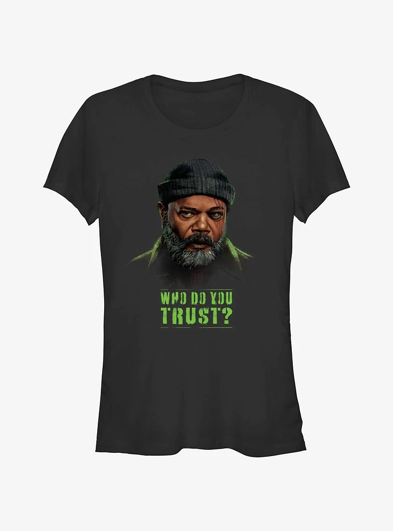Marvel Secret Invasion Nick Fury Who Do You Trust Poster Girls T-Shirt
