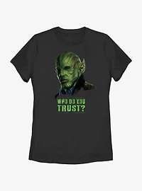 Marvel Secret Invasion Skrull Talos Who Do You Trust Poster Womens T-Shirt