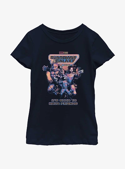 Marvel Guardians of the Galaxy Vol. 3 It's Good To Have Friends Poster Youth Girls T-Shirt