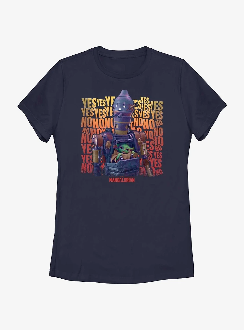 Star Wars The Mandalorian Grogu & IG-12 Yes No Womens T-Shirt BoxLunch Web Exclusive