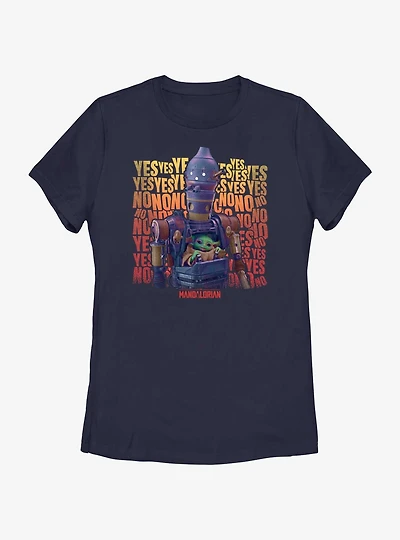 Star Wars The Mandalorian Grogu & IG-12 Yes No Womens T-Shirt BoxLunch Web Exclusive