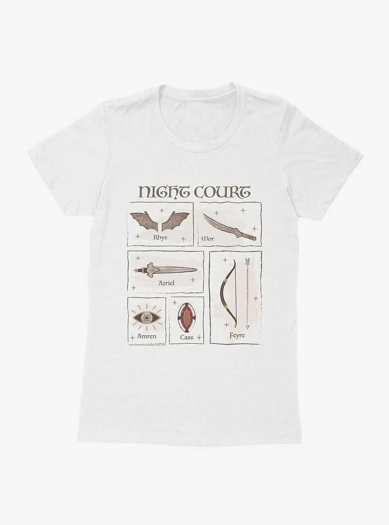 A Court Of Mist & Fury Night The Inner Circle Womens T-Shirt