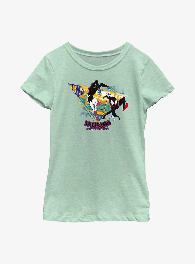 Marvel Spider-Man: Across the Spider-Verse Cityscape Spiders Youth Girls T-Shirt