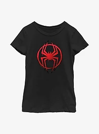 Marvel Spider-Man: Across the Spider-Verse Miles Morales Spider Icon Youth Girls T-Shirt