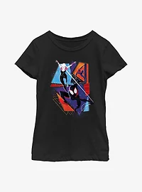 Marvel Spider-Man: Across the Spider-Verse Spider-Gwen Miguel O'Hara and Miles Morales Poster Youth Girls T-Shirt