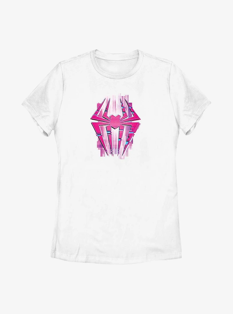 Marvel Spider-Man: Across the Spider-Verse Glitchy Spider-Gwen Symbol Womens T-Shirt